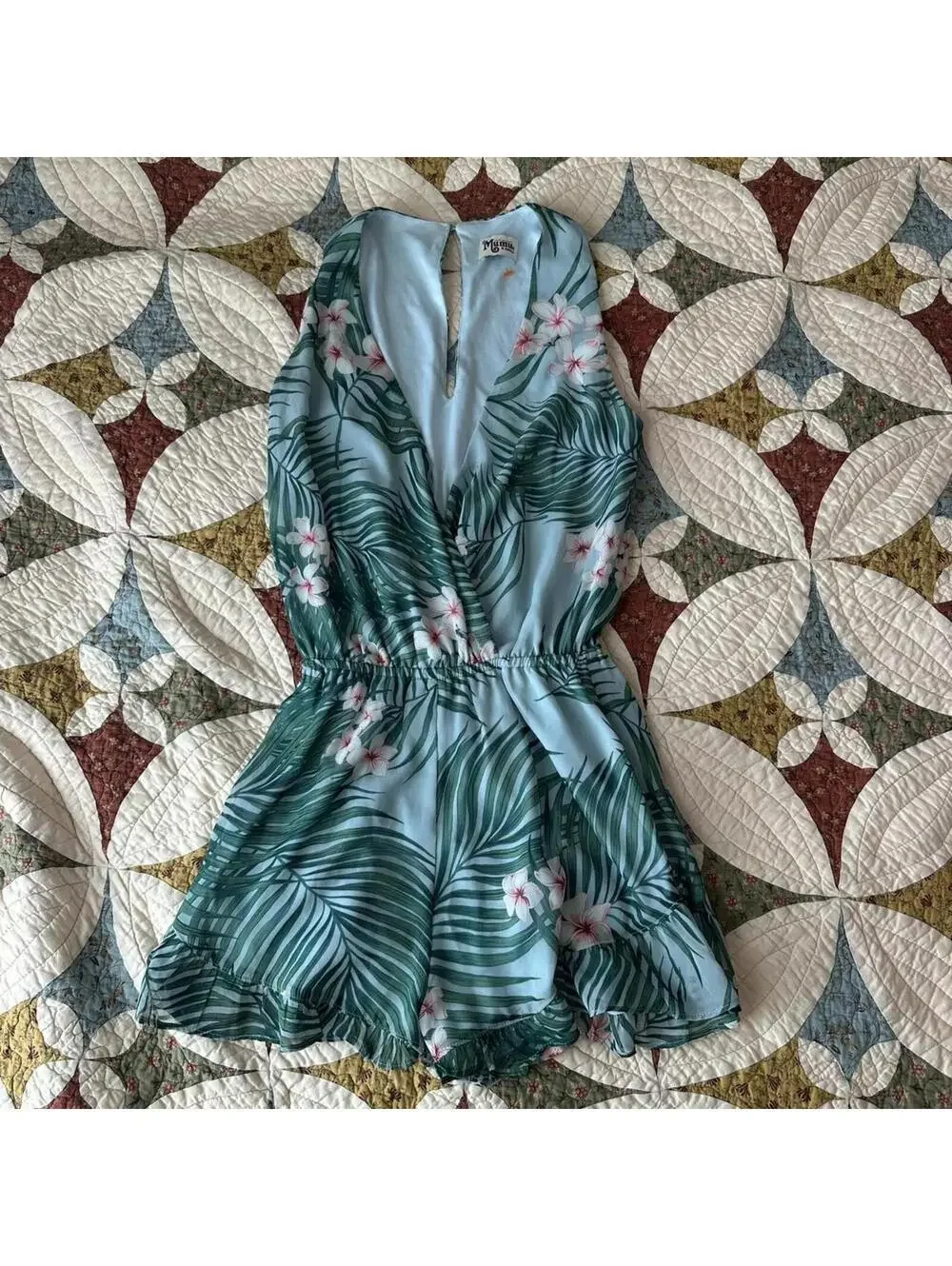 Show Me Your Mumu Riri Romper Hanalei Dream blue floral romper Size XS